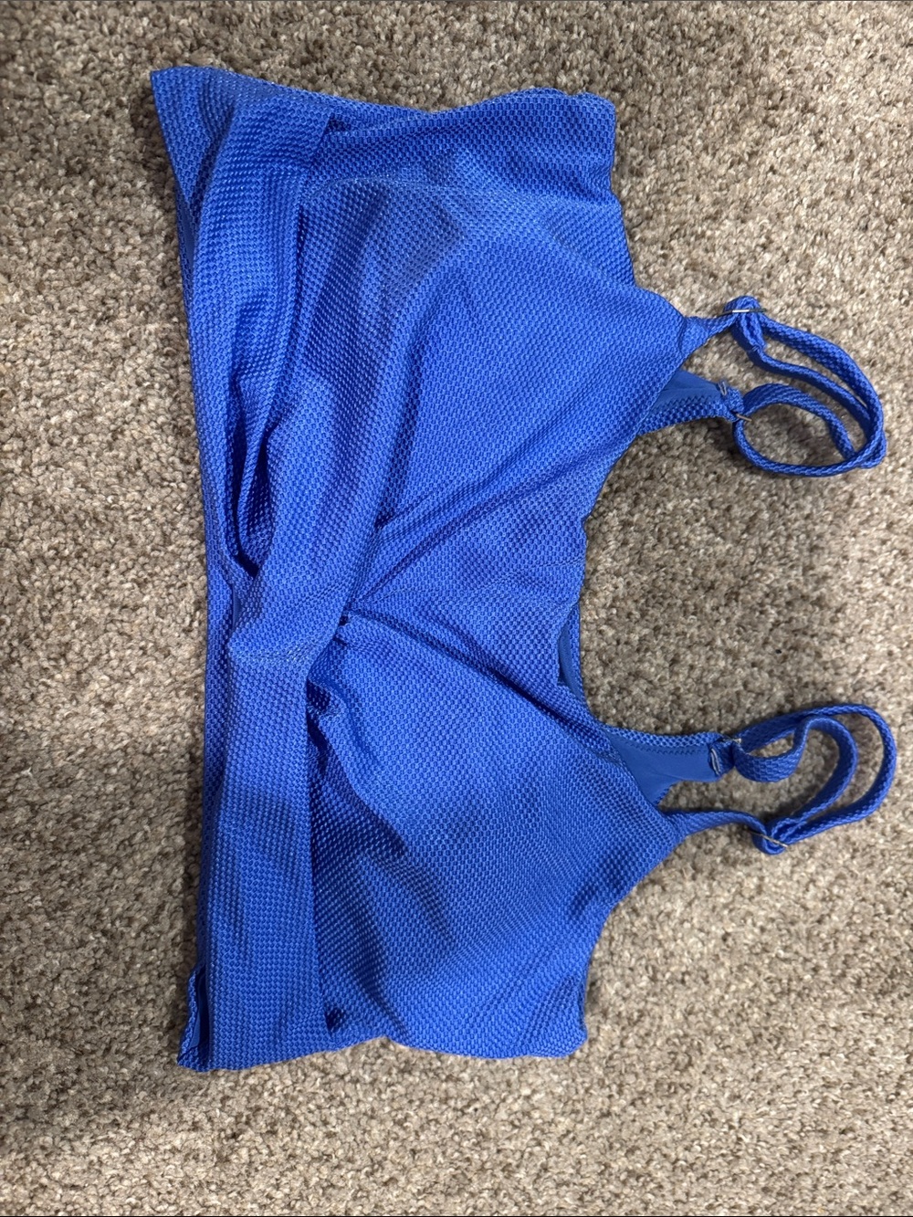 aerie Royal Blue Textured Bikini Swim Top